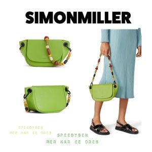 Simon Miller Kiwi Bead Strap Bend Shoulder Bag